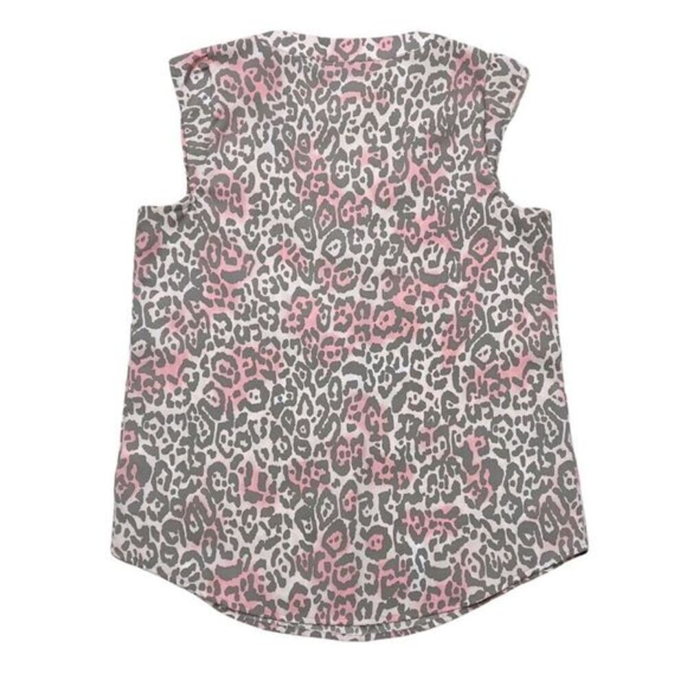 Apt. 9 Grey Pink Leopard Cap Sleeve Blouse Top Size XS - Picture 2 of 7